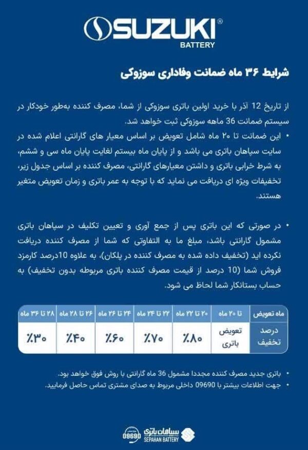 باتری 55 آمپر سوزوکی - Image 4