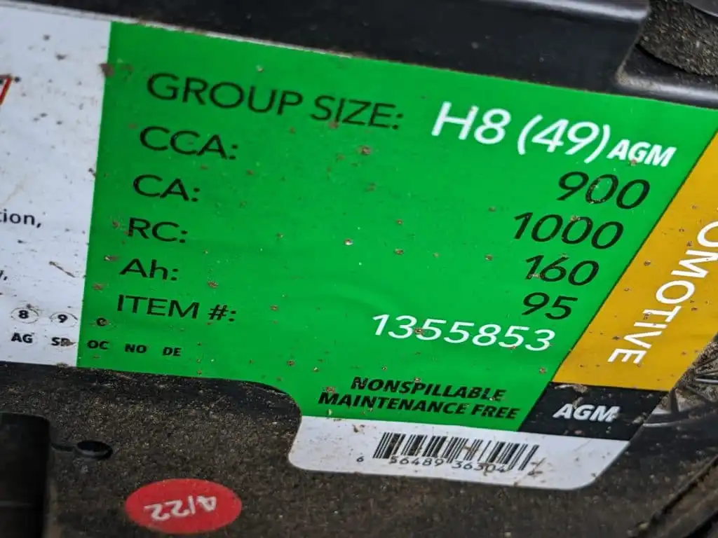 مقادیر CCA جریان استارت سرد، CA و RC در باتری ماشین