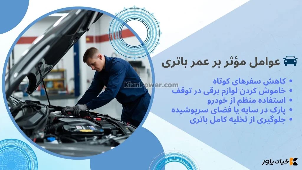 عوامل مؤثر بر عمر باتری